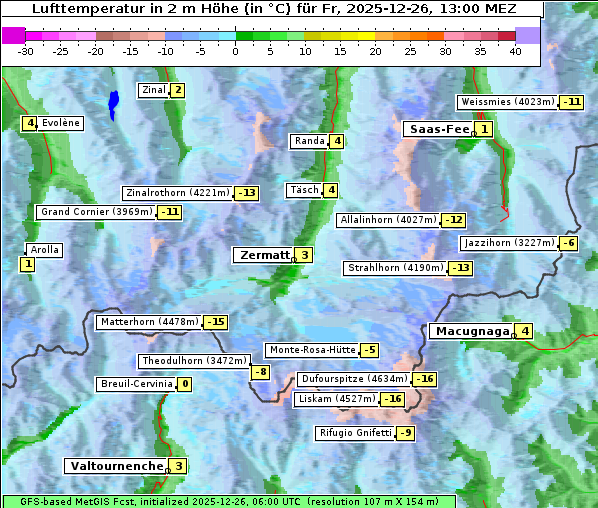 Temperatur, 26. 12. 2025