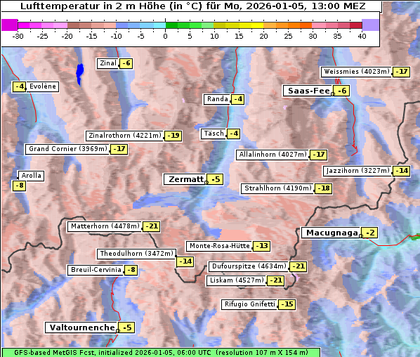 Temperatur, 5. 1. 2026