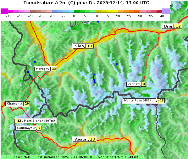 Temperatur, 14. 12. 2025