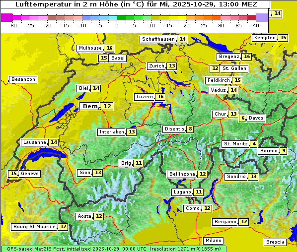 Temperatur, 29. 10. 2025