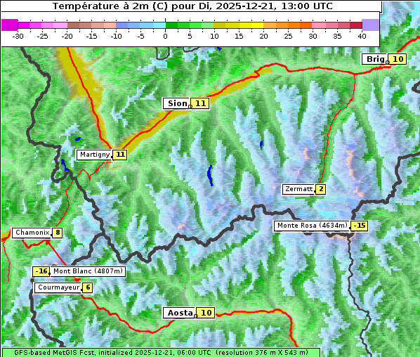 Temperatur, 21. 12. 2025
