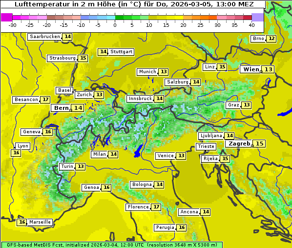 Temperatur, 5. 3. 2026