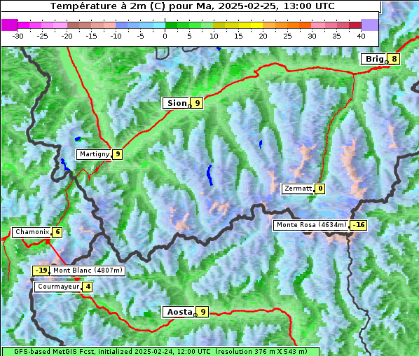 Temperatur, 25. 2. 2025