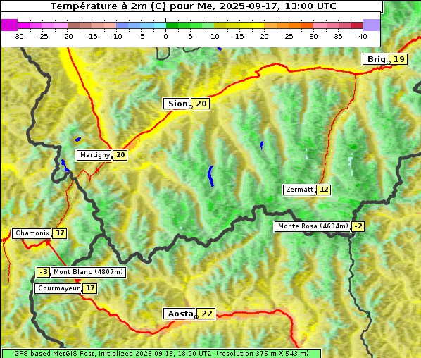 Temperatur, 17. 9. 2025