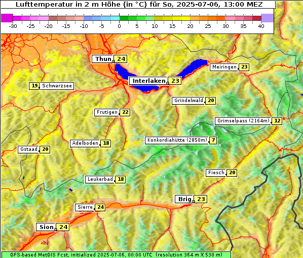 Temperatur, 6. 7. 2025