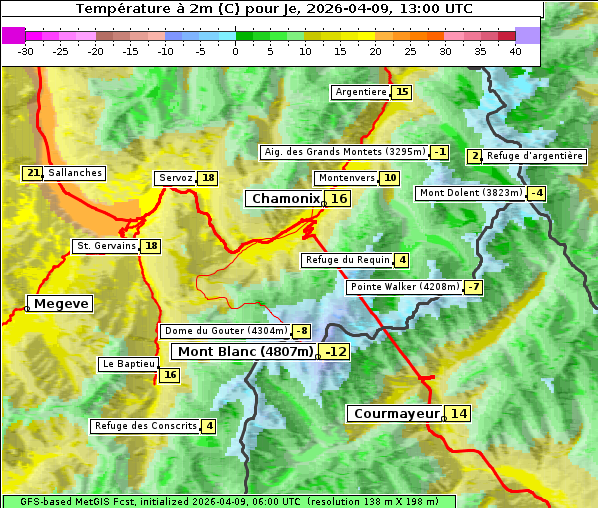 Temperatur, 9. 4. 2026