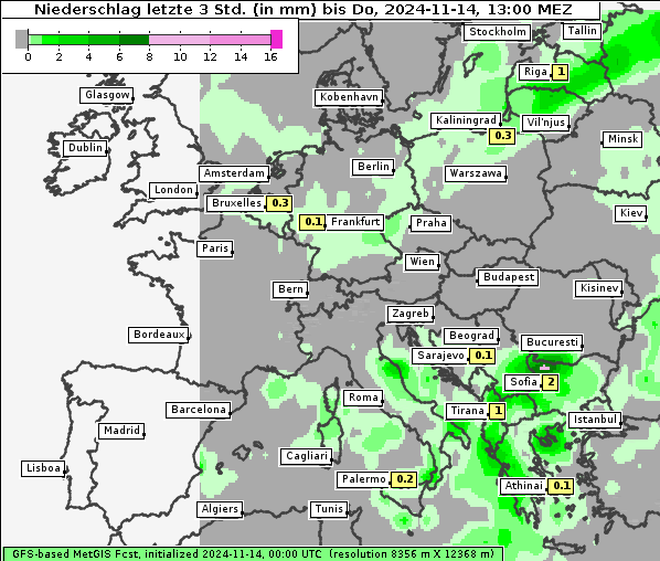 Niederschlag, 14. 11. 2024