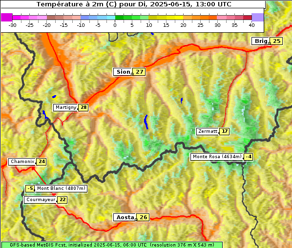 Temperatur, 15. 6. 2025