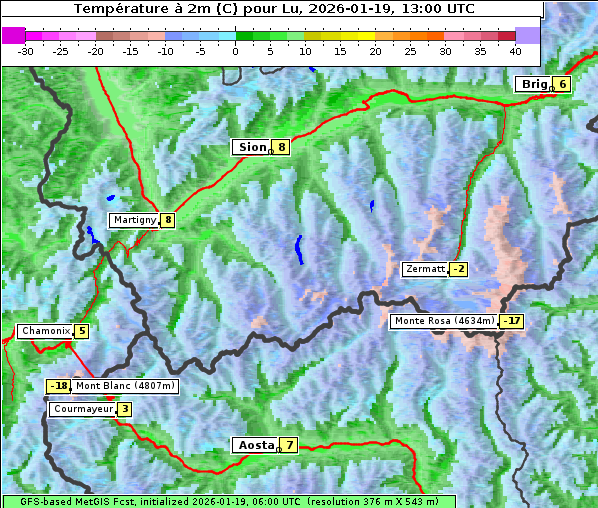 Temperatur, 19. 1. 2026
