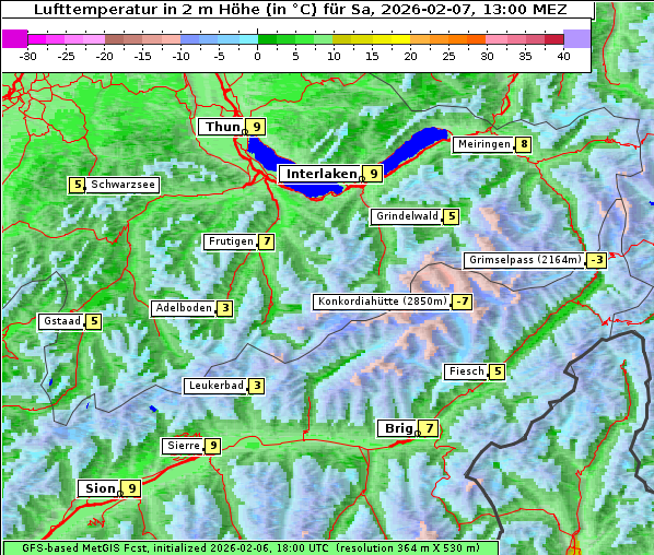 Temperatur, 7. 2. 2026