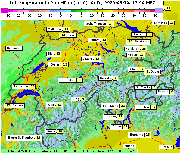 Temperatur, 10. 3. 2026