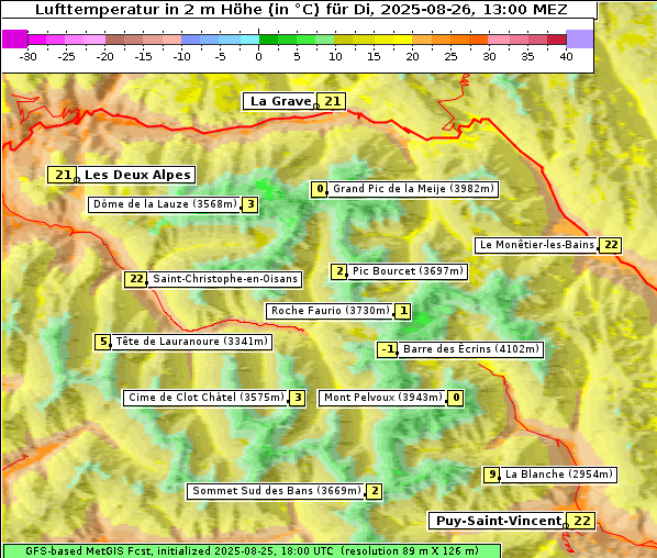 Temperatur, 26. 8. 2025