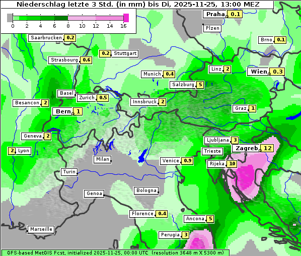 Niederschlag, 25. 11. 2025