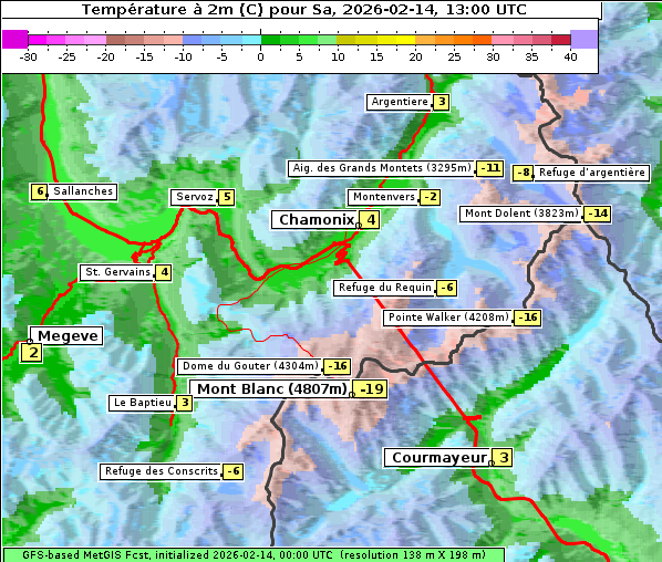 Temperatur, 14. 2. 2026