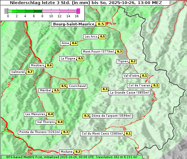 Niederschlag, 26. 10. 2025