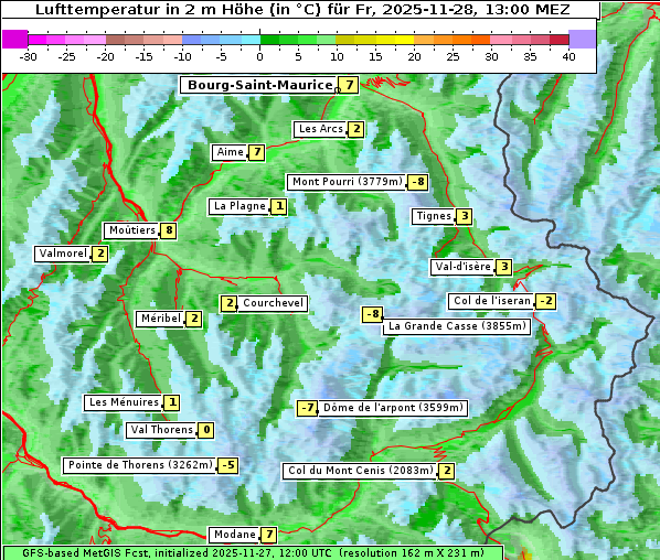 Temperatur, 28. 11. 2025