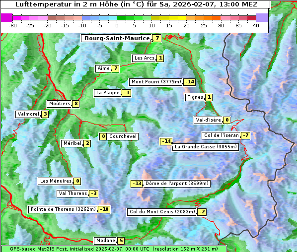 Temperatur, 7. 2. 2026