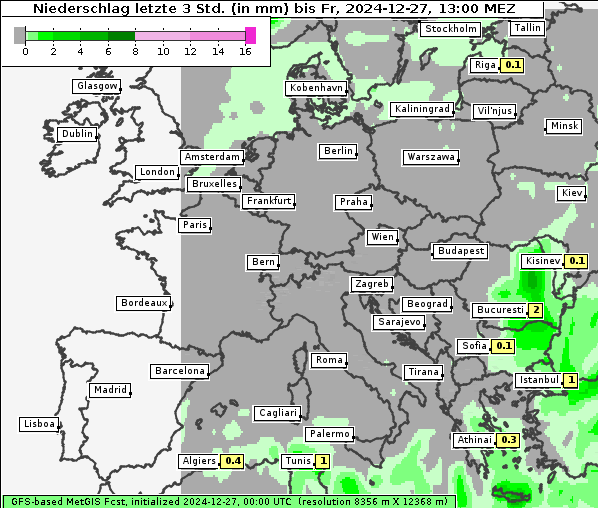 Niederschlag, 27. 12. 2024