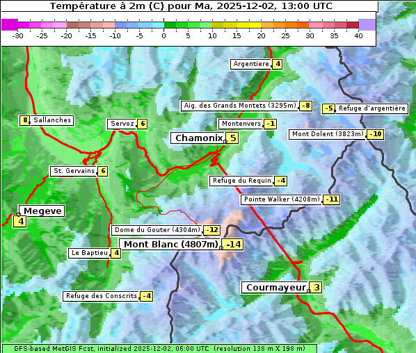 Temperatur, 2. 12. 2025