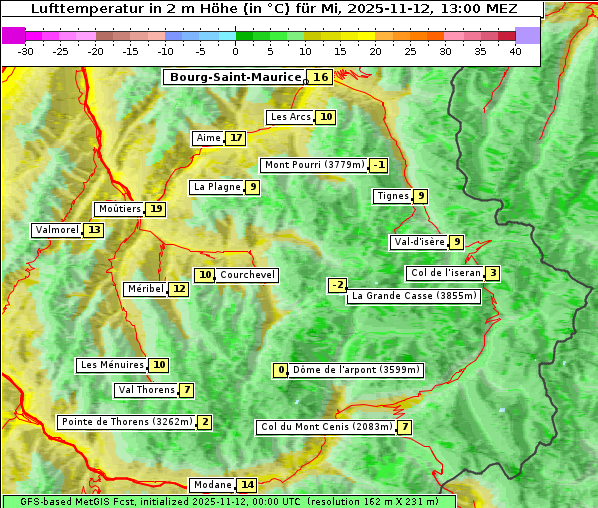 Temperatur, 12. 11. 2025