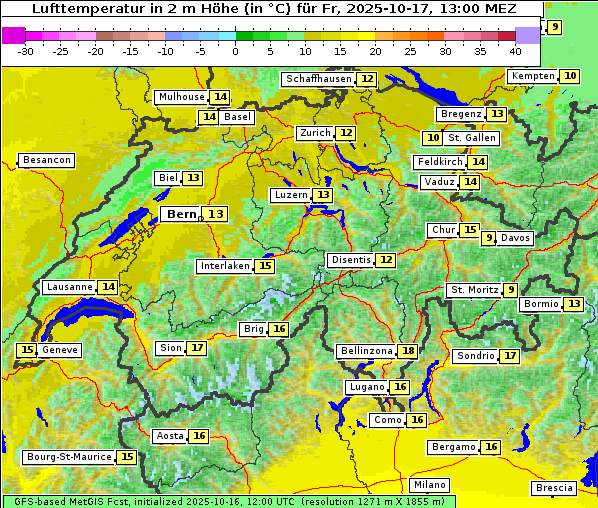 Temperatur, 17. 10. 2025