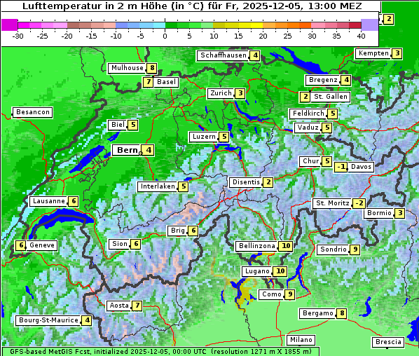 Temperatur, 5. 12. 2025