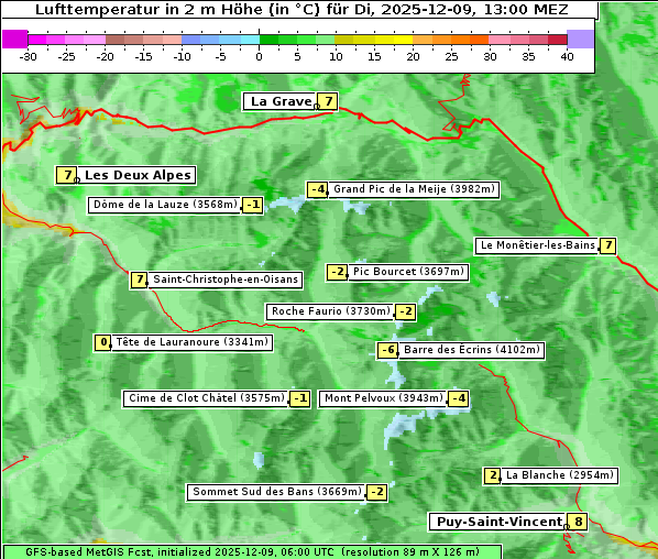 Temperatur, 9. 12. 2025