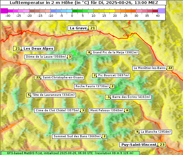 Temperatur, 26. 8. 2025