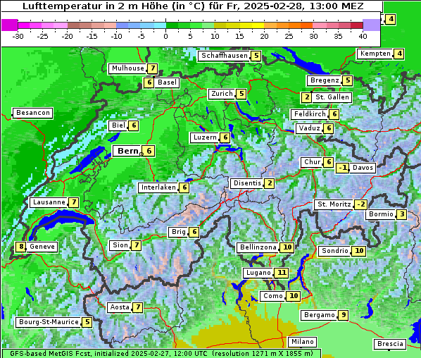 Temperatur, 28. 2. 2025