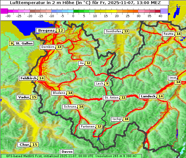 Temperatur, 7. 11. 2025