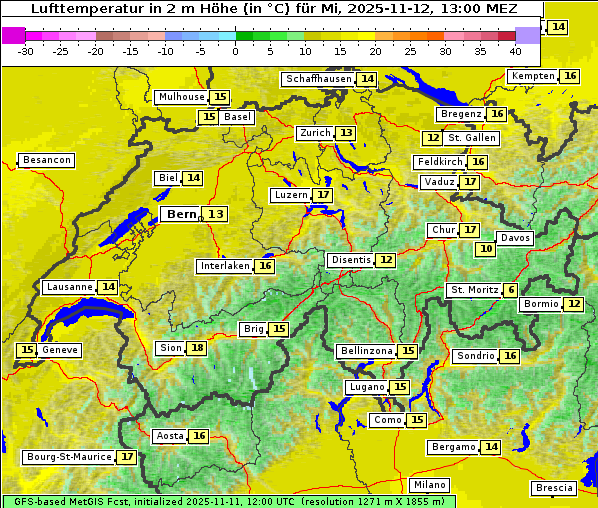 Temperatur, 12. 11. 2025