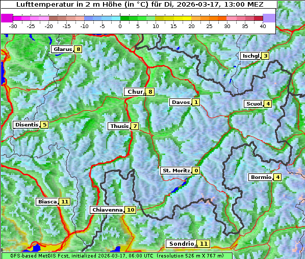 Temperatur, 17. 3. 2026