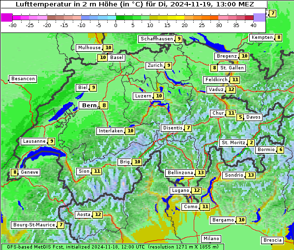 Temperatur, 19. 11. 2024