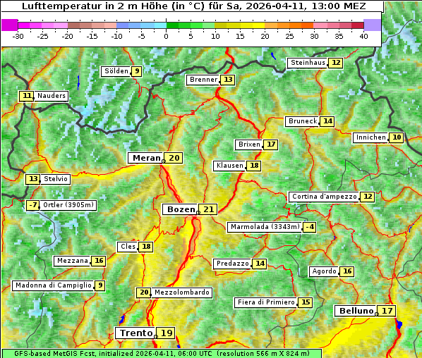 Temperatur, 11. 4. 2026