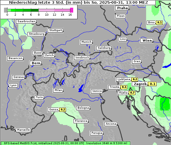 Niederschlag, 31. 8. 2025