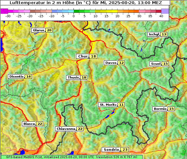 Temperatur, 20. 8. 2025