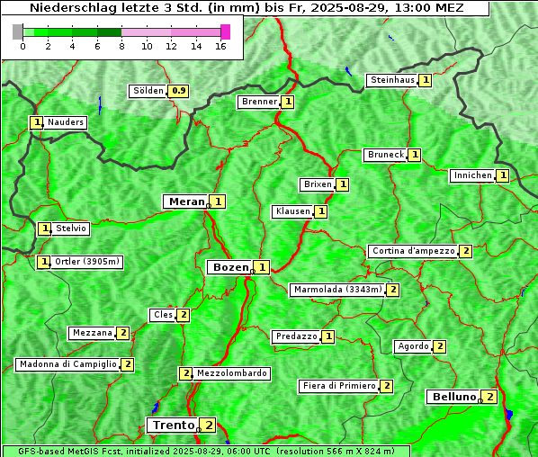 Niederschlag, 29. 8. 2025
