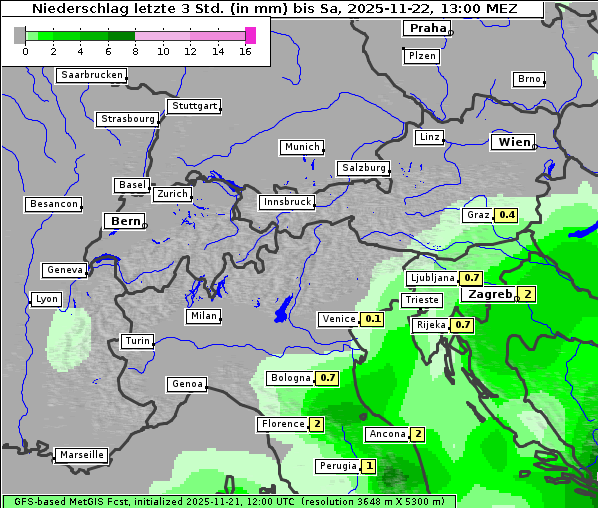 Niederschlag, 22. 11. 2025