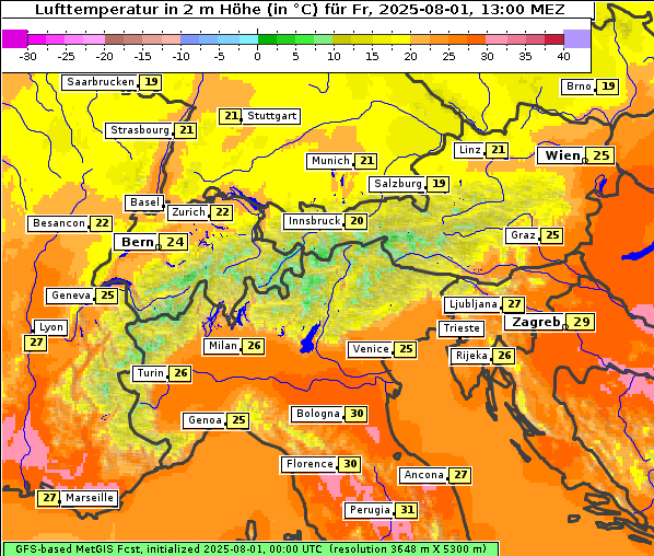 Temperatur, 1. 8. 2025