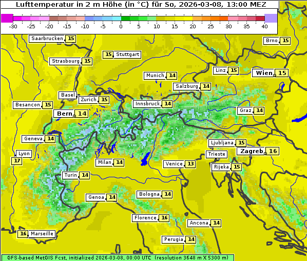 Temperatur, 8. 3. 2026