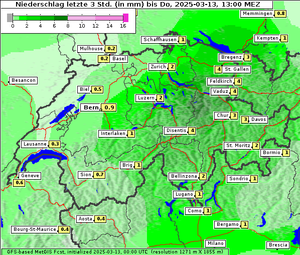 Niederschlag, 13. 3. 2025