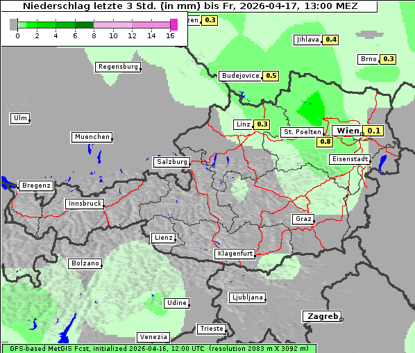 Niederschlag, 17. 4. 2026