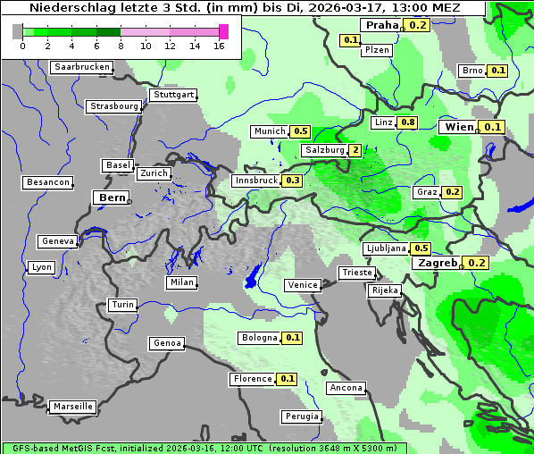 Niederschlag, 17. 3. 2026