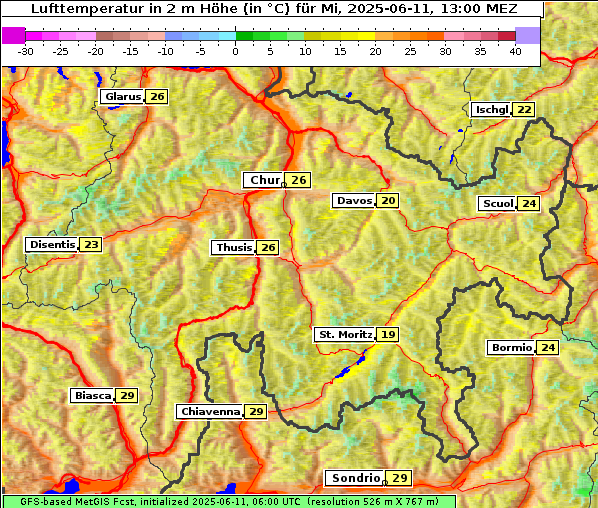 Temperatur, 11. 6. 2025