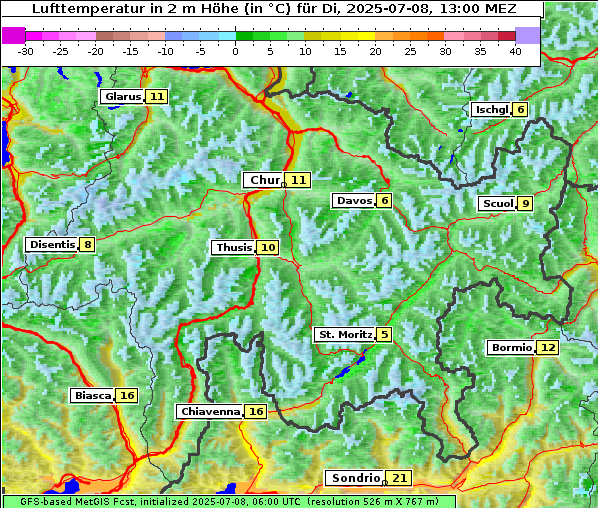 Temperatur, 8. 7. 2025