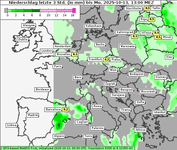 Niederschlag, 13. 10. 2025