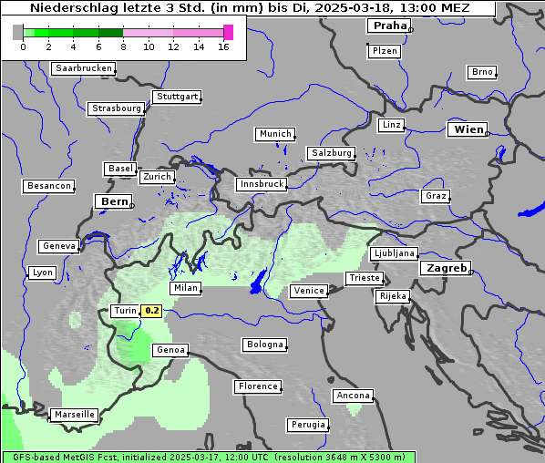 Niederschlag, 18. 3. 2025
