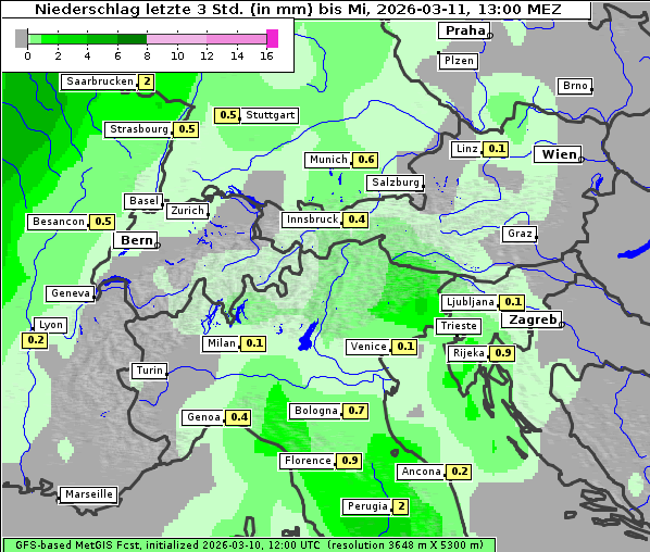 Niederschlag, 11. 3. 2026