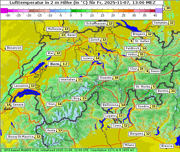 Temperatur, 7. 11. 2025