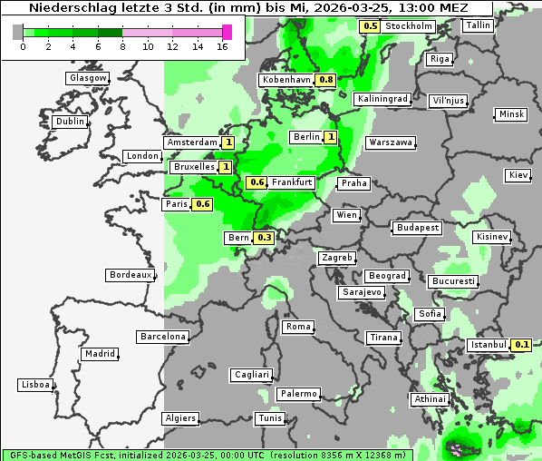 Niederschlag, 25. 3. 2026